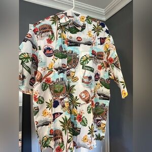 Reyn  Spooner- NY Mets Tropical Baseball Print Shirt
Xl